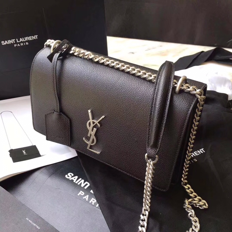 Y51 sunset medium in smooth leather black 442906 22 x 16 x 8 cm