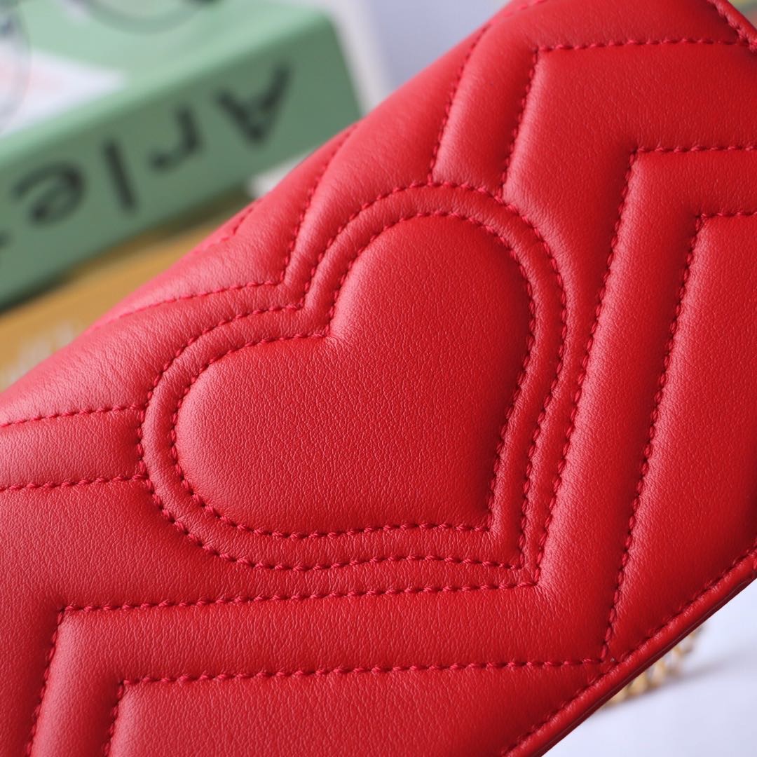 Gvc*1 gg marmont mini bag red leather 488426 18 x 10 x 5 cm