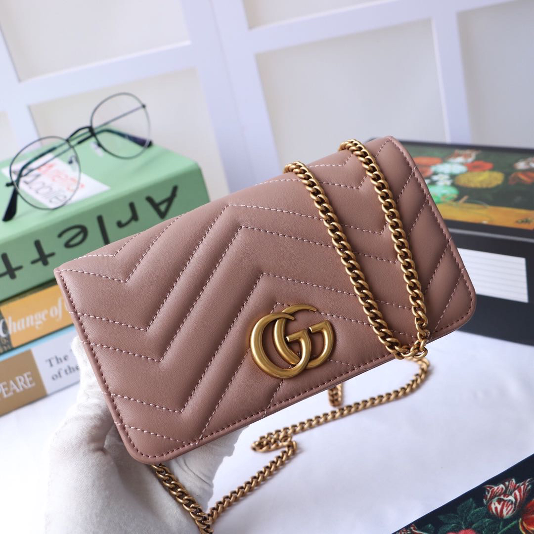 Gvc*1 gg marmont mini bag nude leather 488426 18 x 10 x 5 cm