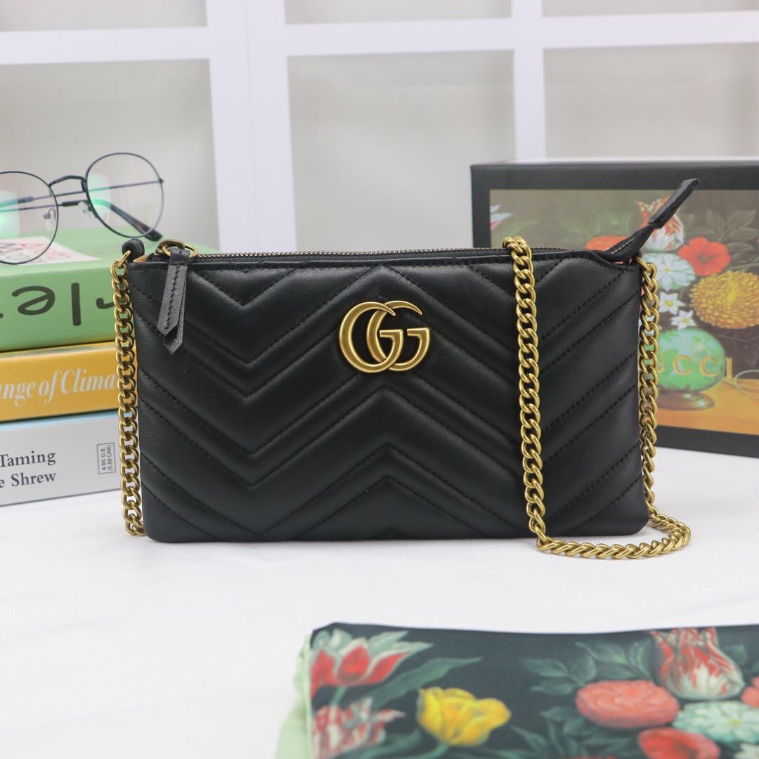 Gvc*1 gg marmont mini chain bag black  443447 22 x 13 x 3.5 cm
