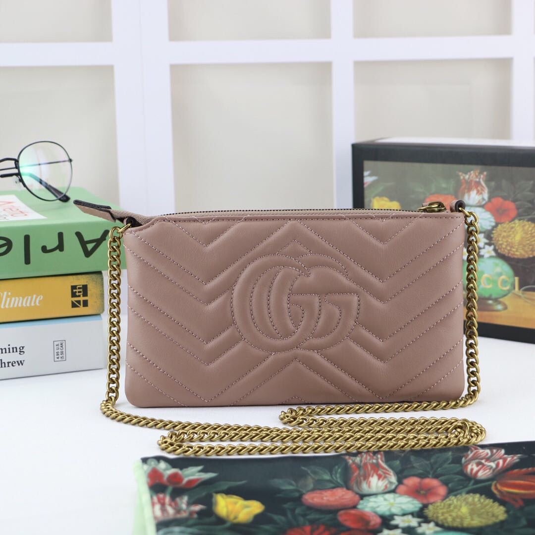 Gvc*1 gg marmont mini chain bag beige 443447 22 x 13 x 3.5 cm