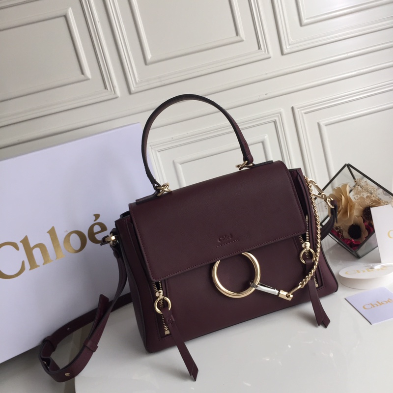 CHLOÉ MEDIUM FAYE DAY BAG Carbon Brown CHC17WS321HGJ27V 32.5 x 25 x 13 cm