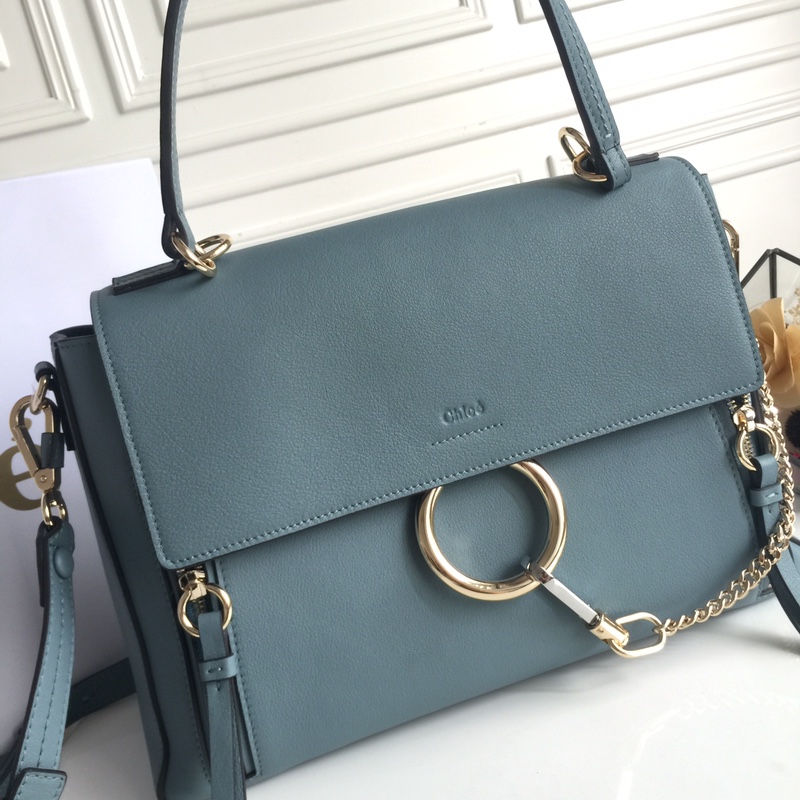 CHLOÉ MEDIUM FAYE DAY BAG Cloudy Blue CHC17WS321HGJ41H 32.5 x 25 x 13 cm