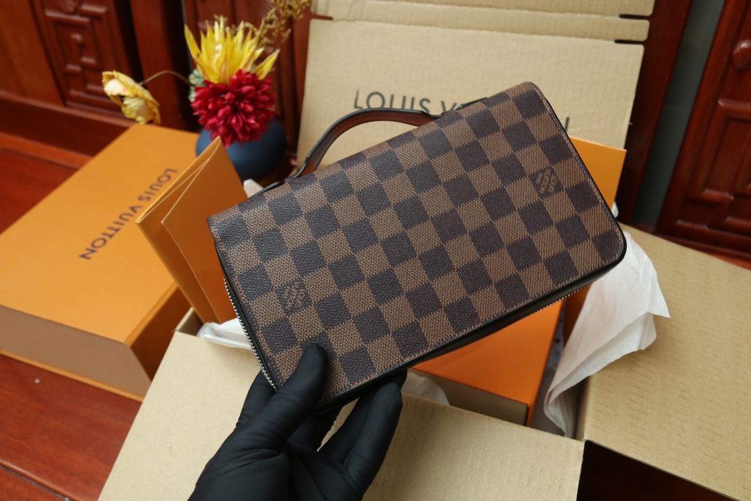 l0vis Vvtt0n zippy xl wallet damier graphite canvas brown n41503 23 x 15 x 4 cm