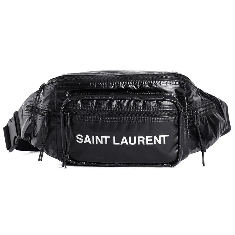 y51  Sa1nt Lau*nt logo printed padded belt bag 13 x 8 cm