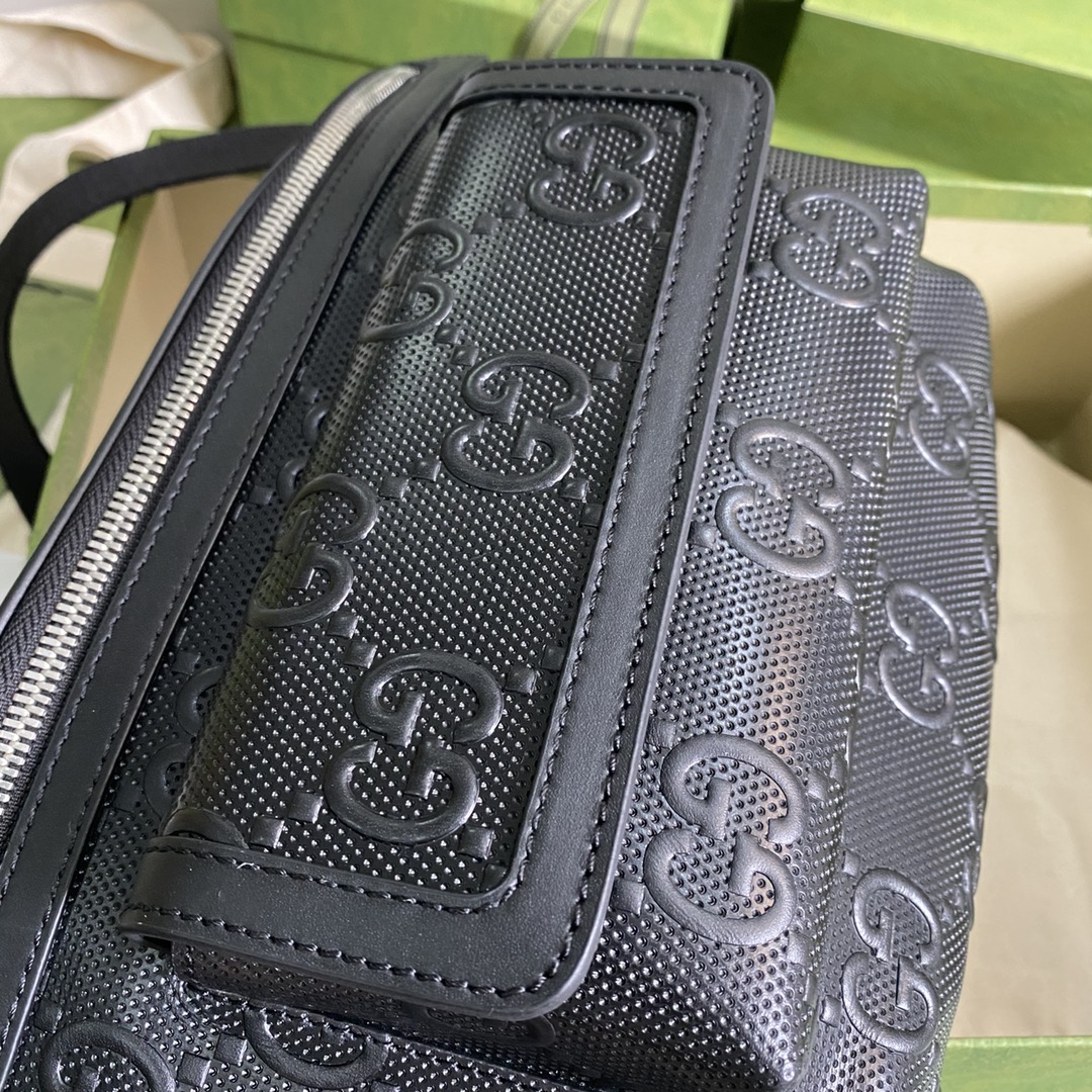 Gvc*1 gg embossed belt bag leather black 645093 28 × 18 × 8 cm