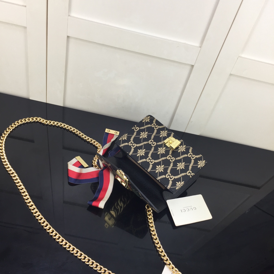 Gvc*1 mini sylvie chain bag black leather 431666 19 x 14 x 7.5 cm