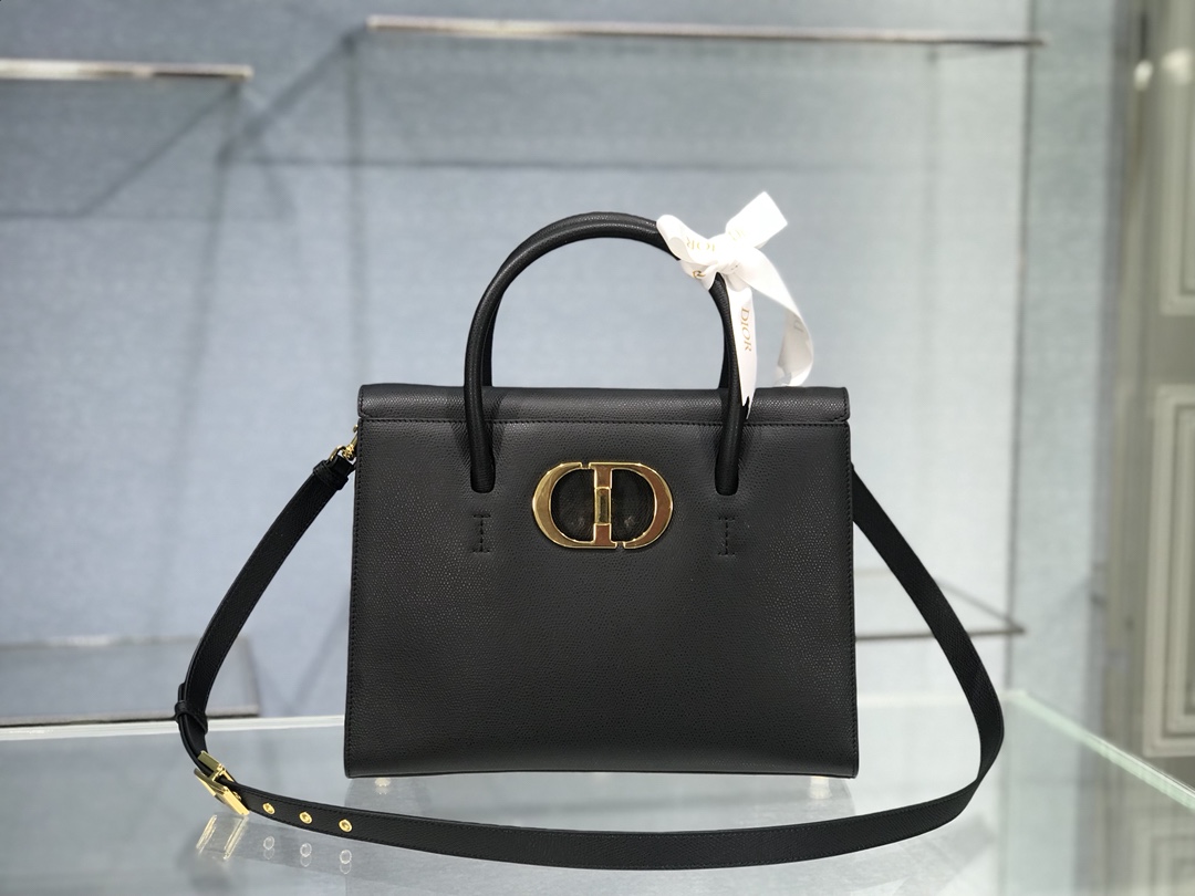 D10r large st honorÉ tote black grained calfskin m9306 30 cm