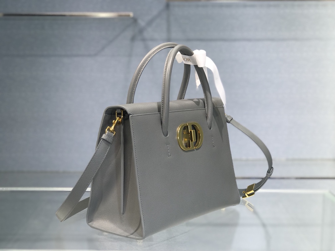 D10r large st honorÉ tote grey grained calfskin m9306 30 cm