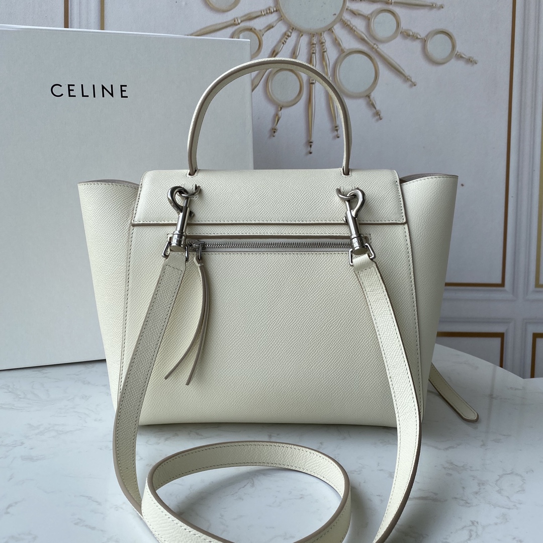 Ce1i*e nano belt bag in grained calfskin white 189003 20 x 20 x 10 cm