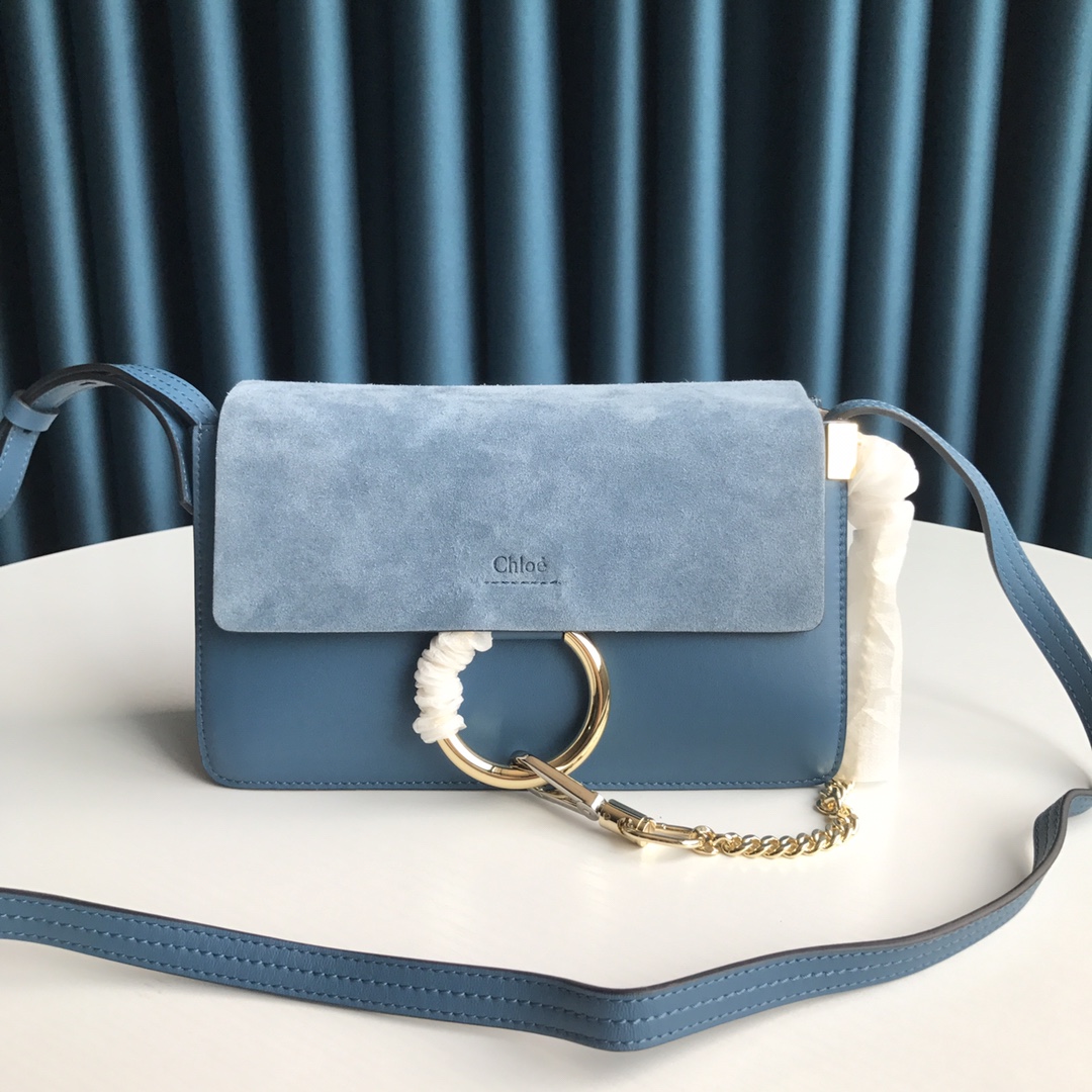 CHLOÉ FAYE SMALL SHOULDER BAG Gentle Blue CHC15US127 24 x 7 x 15 cm