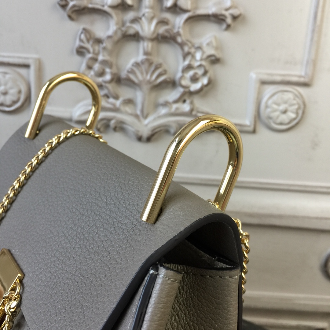 CHLOE MINI DREW Shoulder Bag Motty Grey 19 x 7 x 16 cm