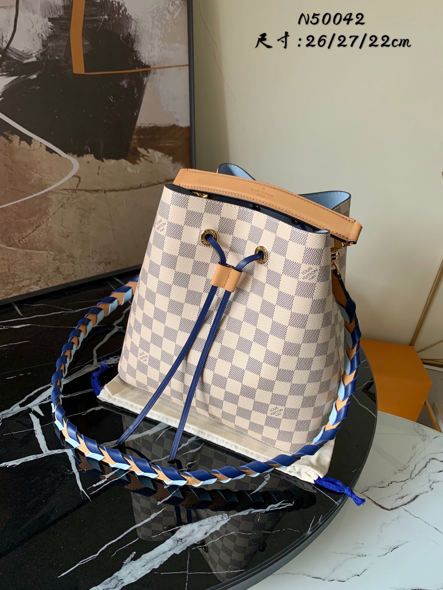l0vis Vvtt0n nÉonoÉ mm damier azur in blue n50042 26cm