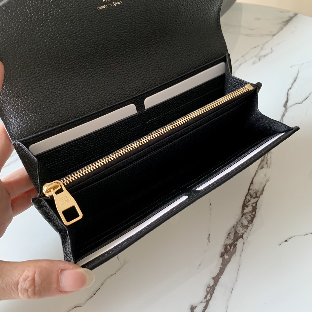 l0vis Vvtt0n sarah wallet monogram empreinte leather noir m61182 19 x 10 x 2 cm