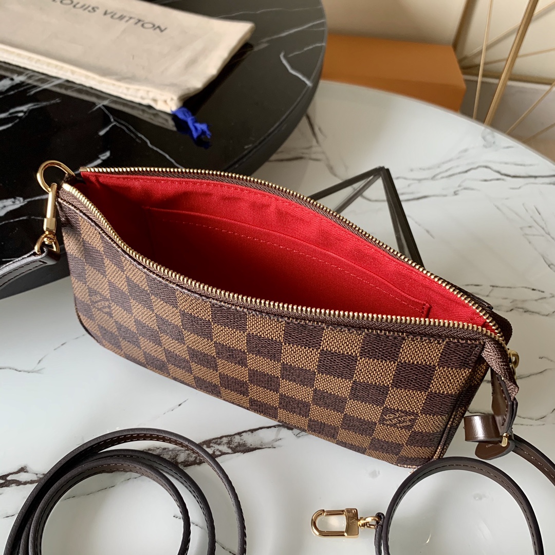 l0vis Vvtt0n pochette accessoires damier azur brown n41207 22.5 x 4 x 12.5 cm