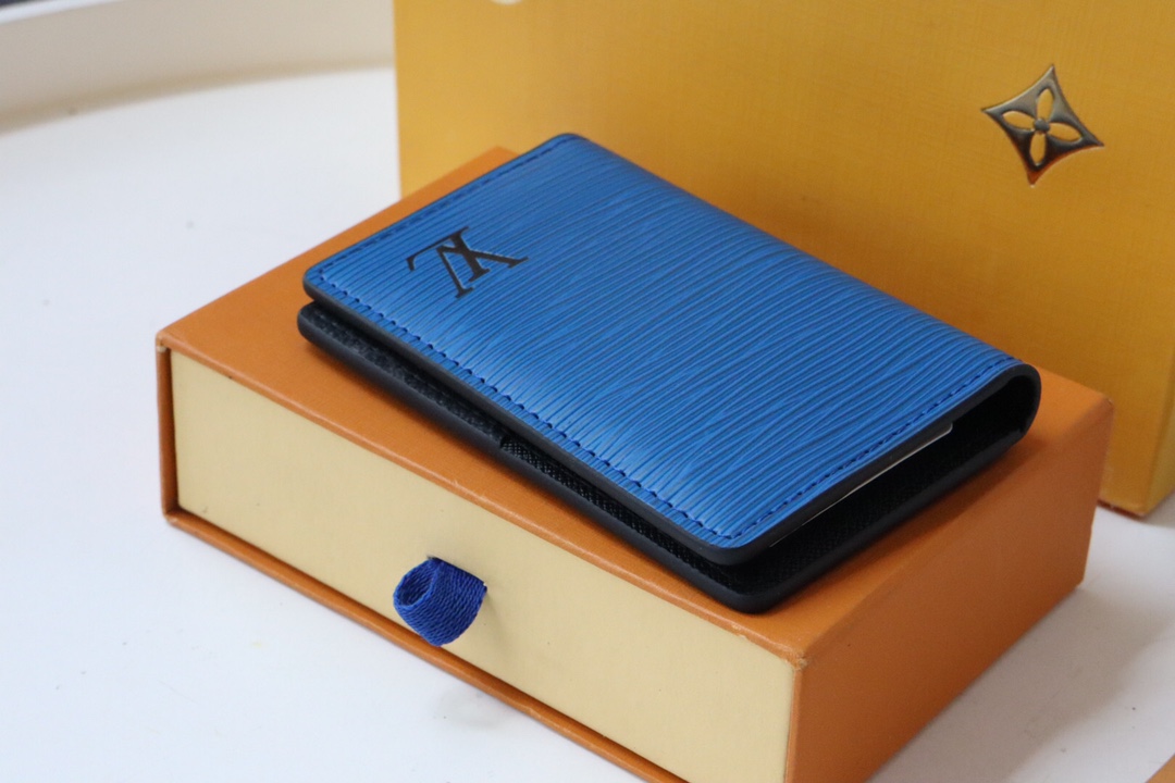 l0vis Vvtt0n pocket organizer epi leather blue m80767 8 x 11 x 1 cm