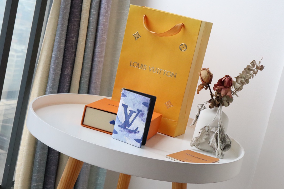 l0vis Vvtt0n pocket organizer monogram pattern blue m80455 8 x 11 x 1 cm