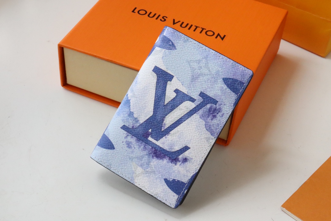 l0vis Vvtt0n pocket organizer monogram pattern blue m80455 8 x 11 x 1 cm