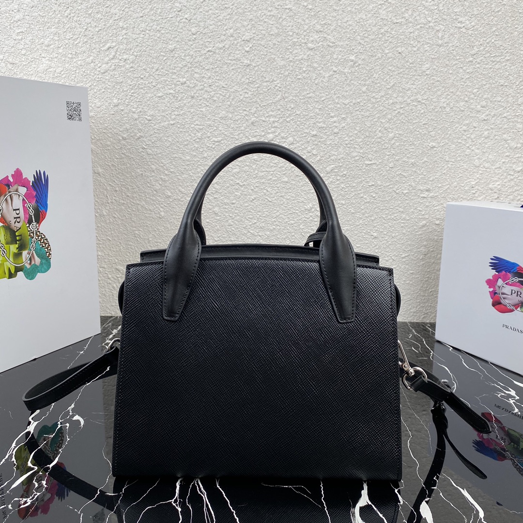 Pra*a saffiano leather kristen handbag black 1ba297 26 x 20 x 3.5 cm
