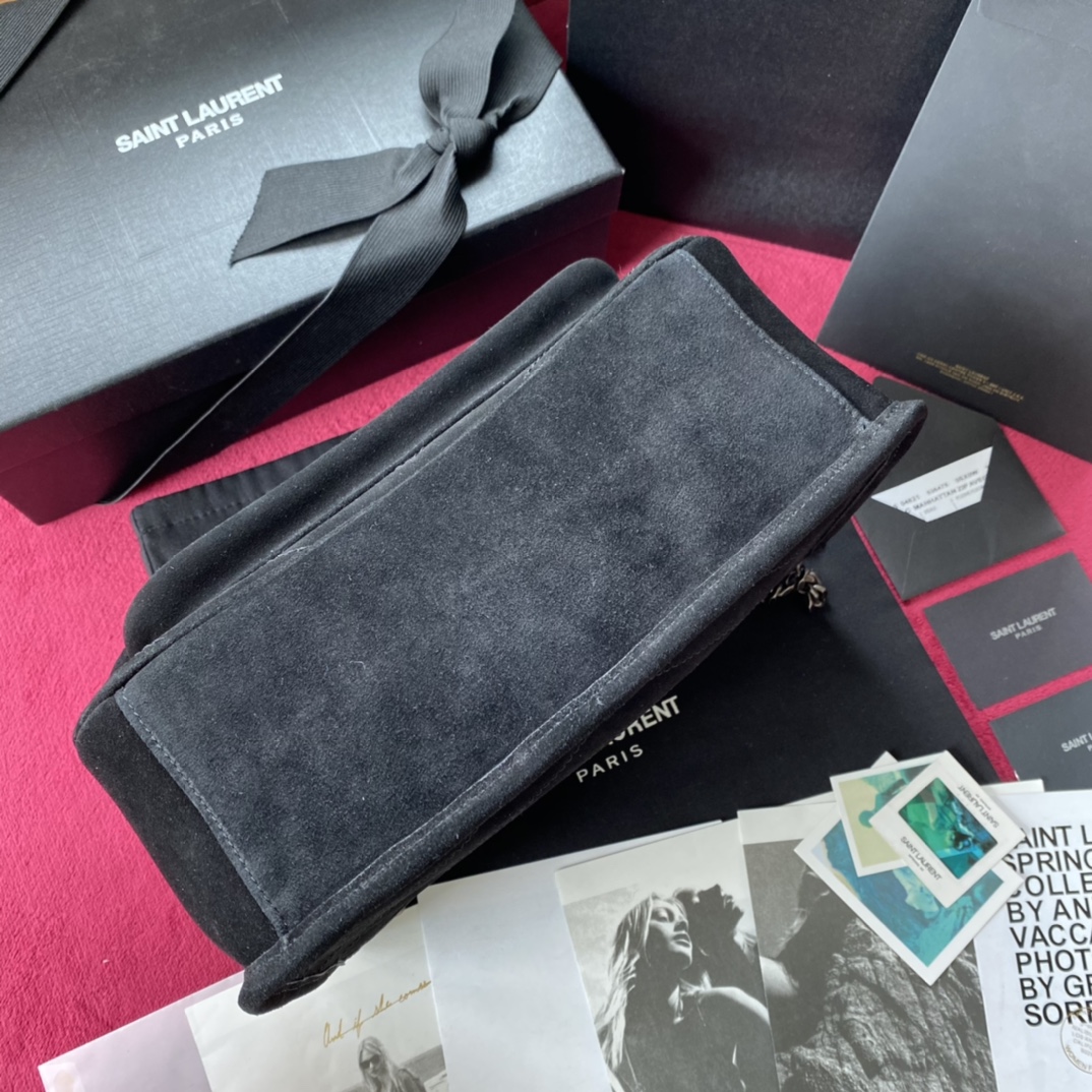 Y51 medium niki in suede and smooth leather black metal 4988941 28 × 20 × 8 cm