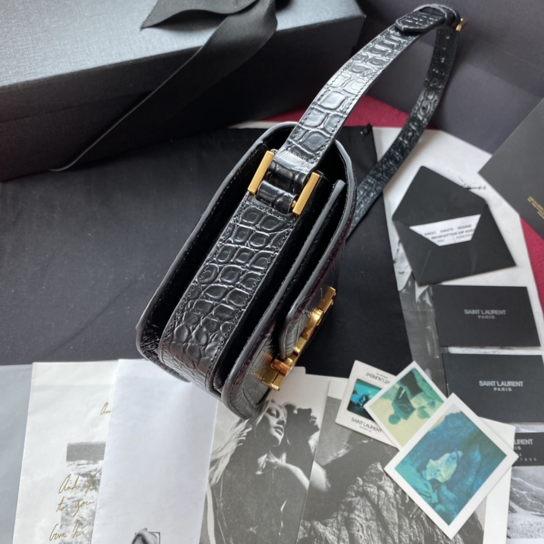 Y51 small solferino satchel in box crocodile leather black 634306 19 x 13 x 5 cm