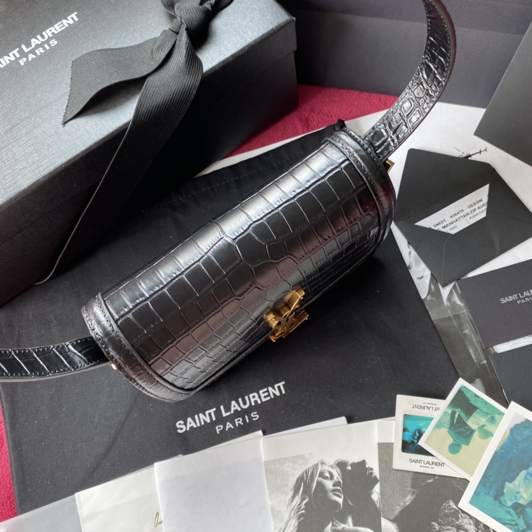 Y51 small solferino satchel in box crocodile leather black 634306 19 x 13 x 5 cm