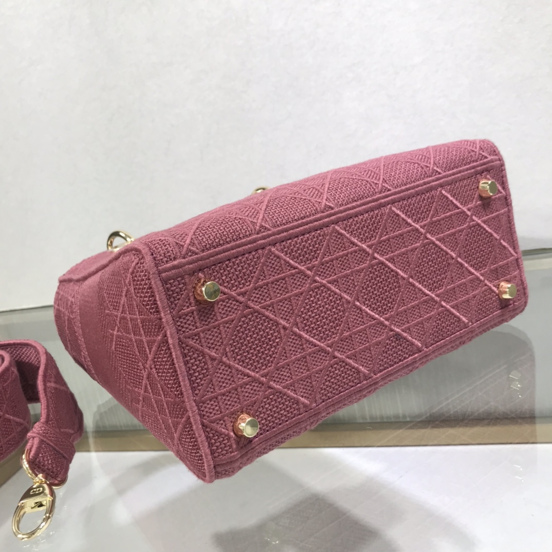 D10r medium lady d-lite bag burgundy cannage embroidery m0565 24 x 20 x 11 cm