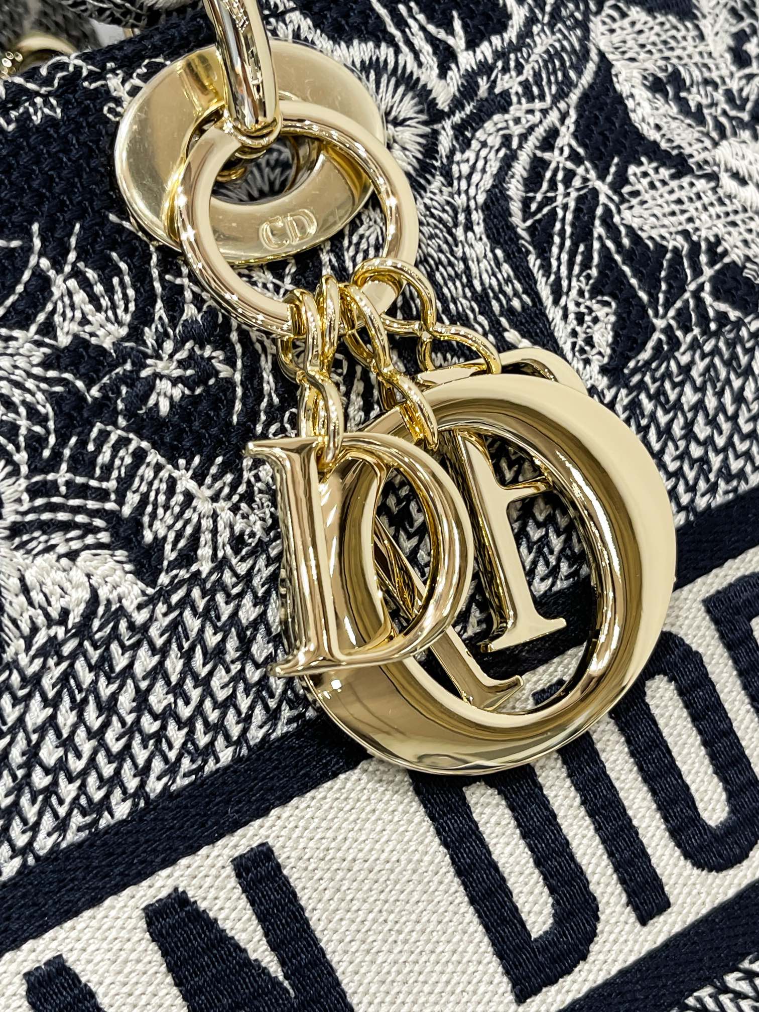 D10r large lady d-lite bag blue toile de jouy reverse embroidery m0566 32 x 25 x 11 cm