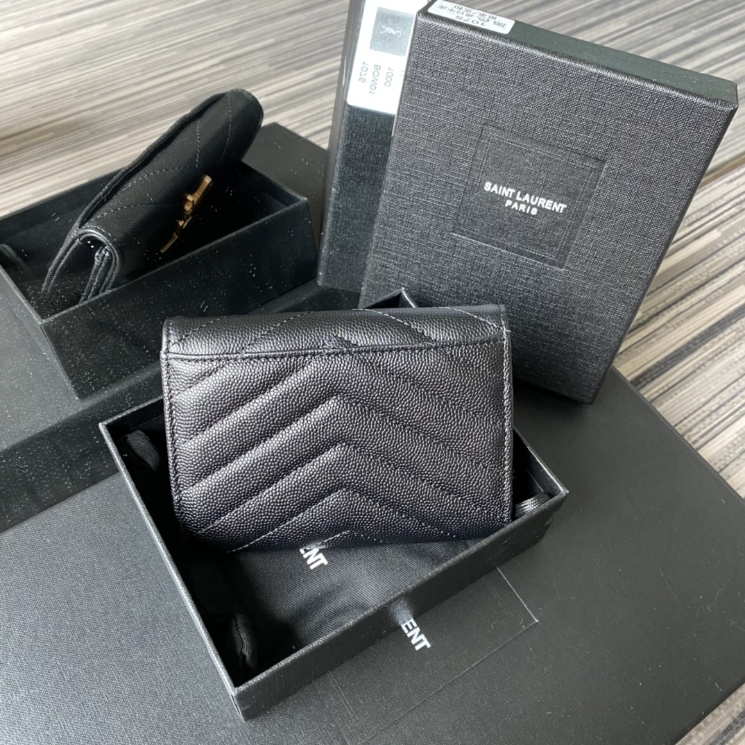 Y51 small monogram envelope wallet in grain de poudre embossed leather black 414404 13.5 x 9.5 x 3 cm