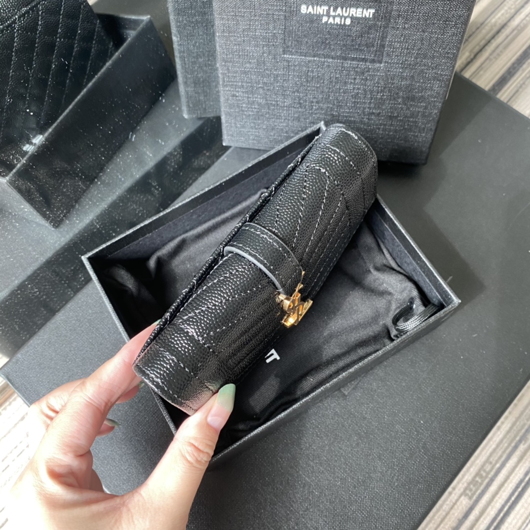 Y51 small monogram envelope wallet in mix matelassÉ grain de poudre embossed leather black 651026 13.5 x 9.5 x 3 cm