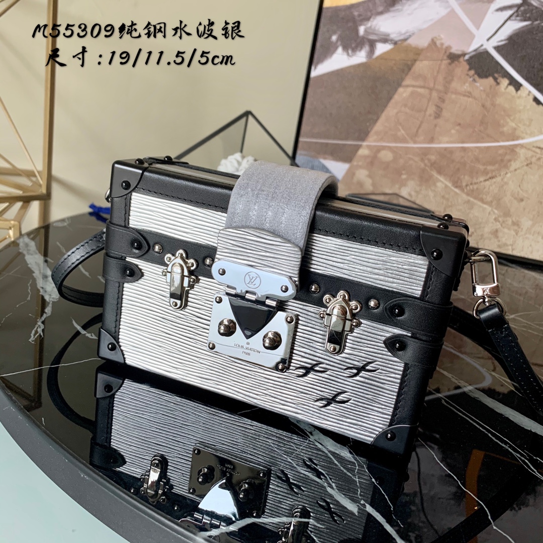 l0vis Vvtt0n petite malle epi leather silver m54650 19 x 11.5 x 5 cm