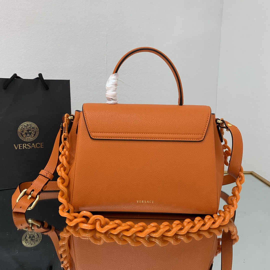 VERSACE MEDIUM LA MEDUSA HANDBAG Orange DBFI039 25 x 15 x 22 cm