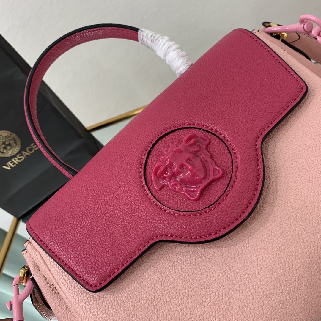 VERSACE MEDIUM LA MEDUSA HANDBAG Dark Pink DBFI039 25 x 15 x 22 cm