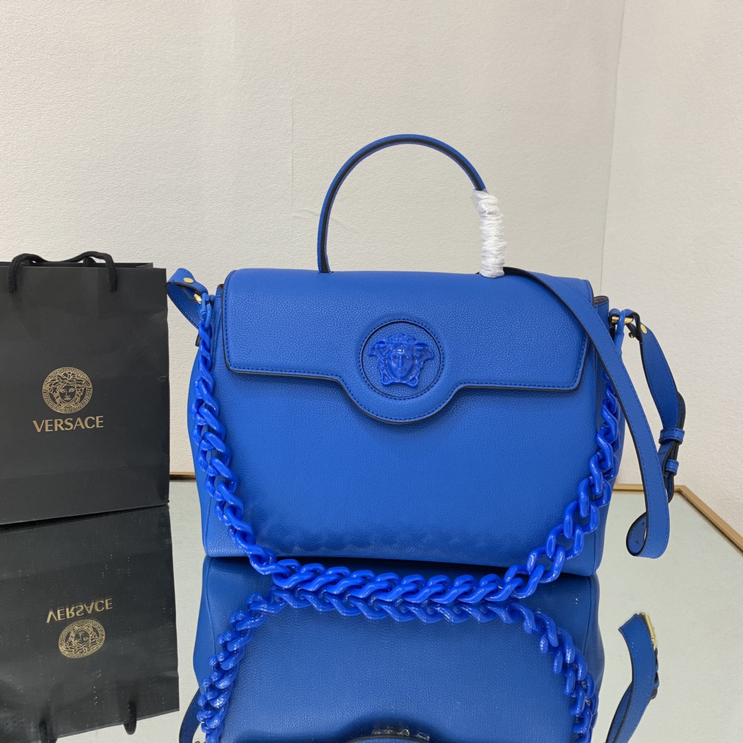 VERSACE MEDIUM LA MEDUSA HANDBAG Lapis DBFI039 25 x 15 x 22 cm