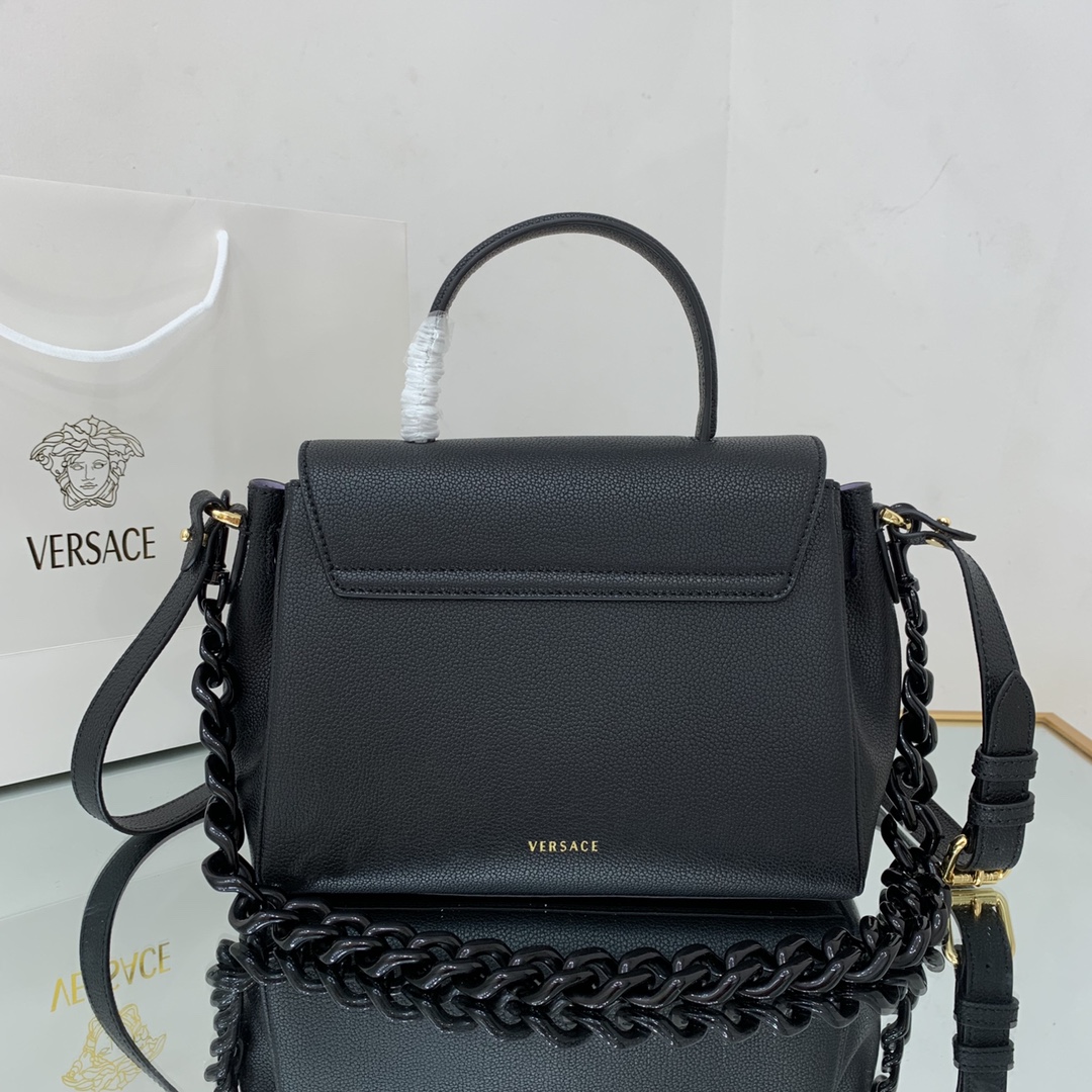 VERSACE MEDIUM LA MEDUSA HANDBAG Black DBFI039 25 x 15 x 22 cm