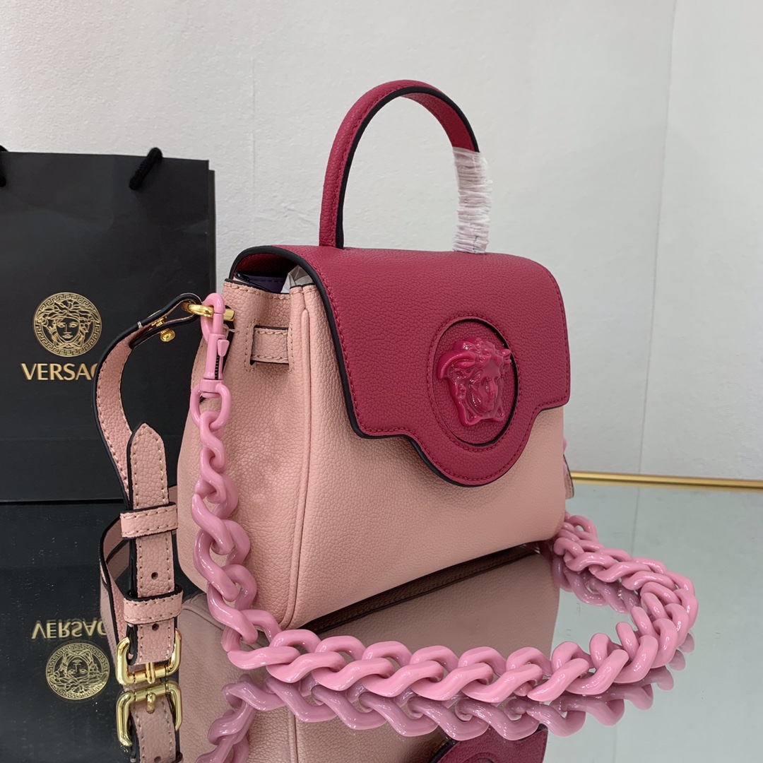 VERSACE SMALL LA MEDUSA HANDBAG Dark Pink DBFI040 20 x 10 x 17 cm