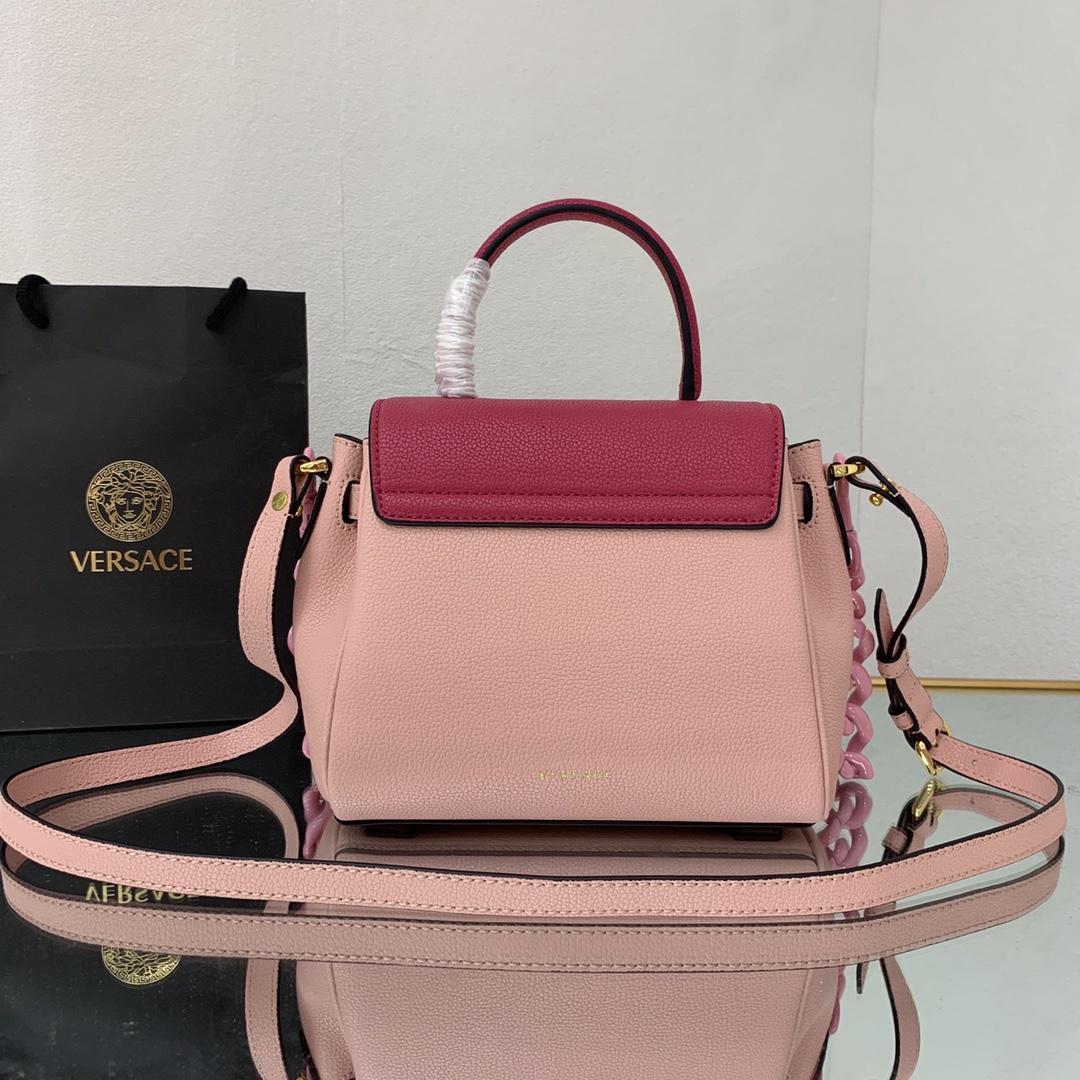 VERSACE SMALL LA MEDUSA HANDBAG Dark Pink DBFI040 20 x 10 x 17 cm