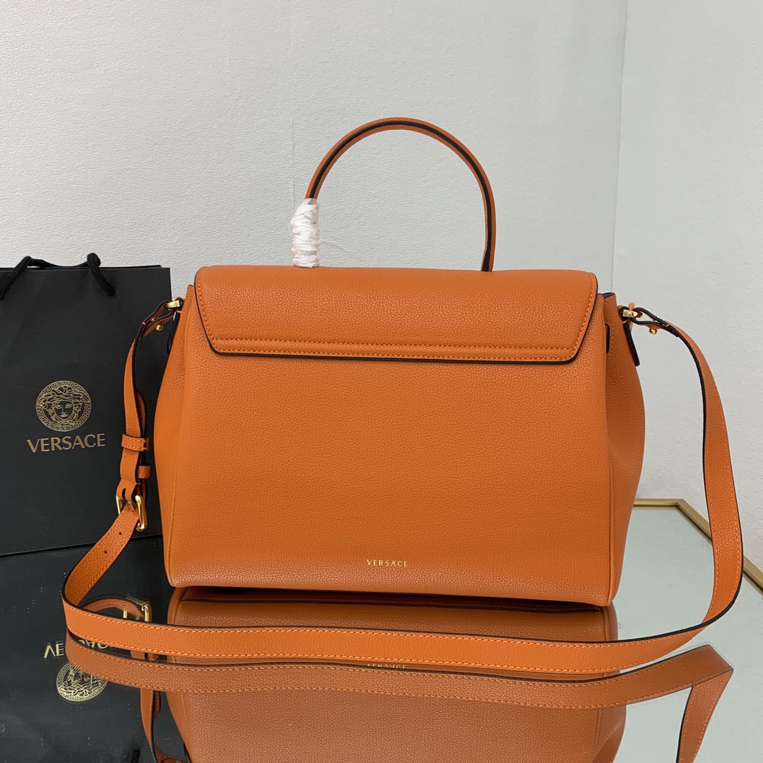 VERSACE LARGE LA MEDUSA HANDBAG Orange DBFI038 35 x 14 x 25 cm