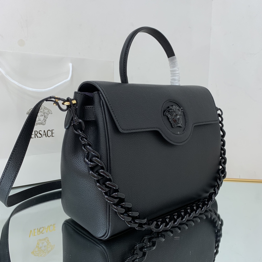 VERSACE LARGE LA MEDUSA HANDBAG Black DBFI038 35 x 14 x 25 cm