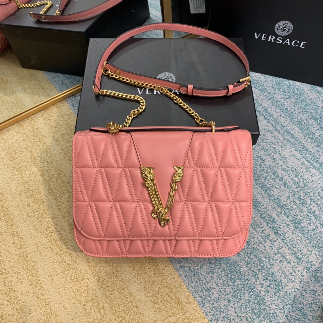 VERASACE VIRTUS QUILTED Shoulder Bag Peach DBFG985 24 x 9 x 16.5 cm