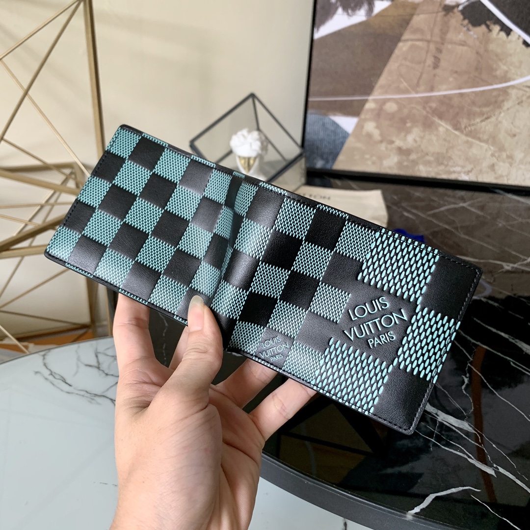 l0vis Vvtt0n multiple wallet damier infini 3d green n60440 11.5 x 9 x 1.5 cm