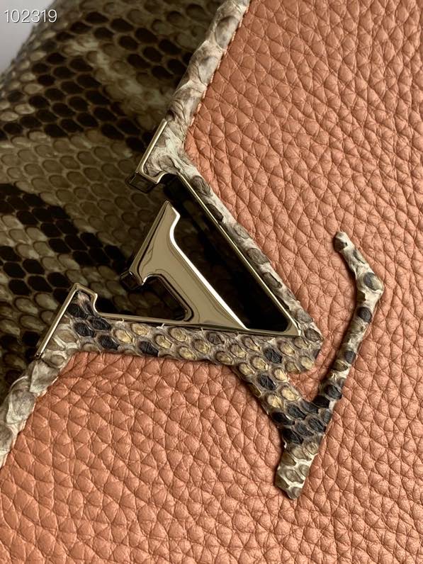 l0vis Vvtt0n capucines mm bag python leather trim and taurillon leather magnolia n92801 31.5 × 20 × 11 cm