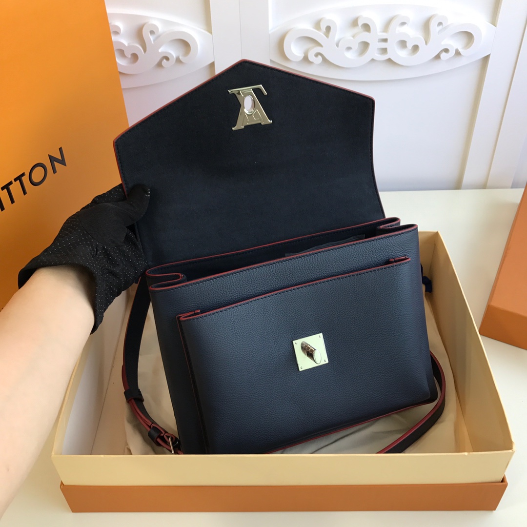 l0vis Vvtt0n mylockme satchel grained calfskin leather marine rouge m53197 28 x 20 x 11 cm