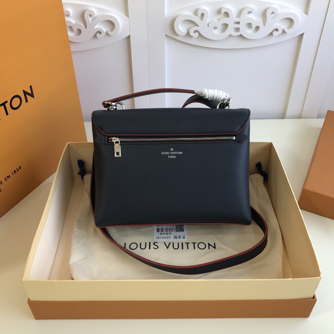 l0vis Vvtt0n mylockme satchel grained calfskin leather marine rouge m53197 28 x 20 x 11 cm