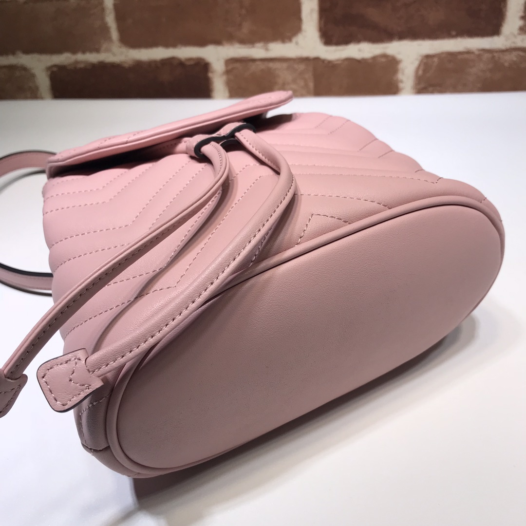 Gvc*1 gg marmont matelassé backpack pink 528129 19 x 18.5 x 10 cm