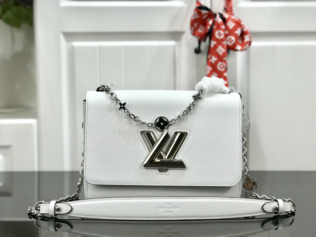 l0vis Vvtt0n twist mm epi cowhide leather white m55411 23 x 17 x 9.5 cm