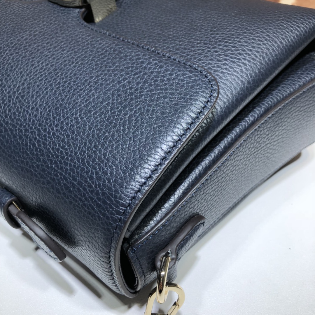 Gvc*1 large interlocking gg shoulder bag dark blue 510306 32 x 20 x 12 cm