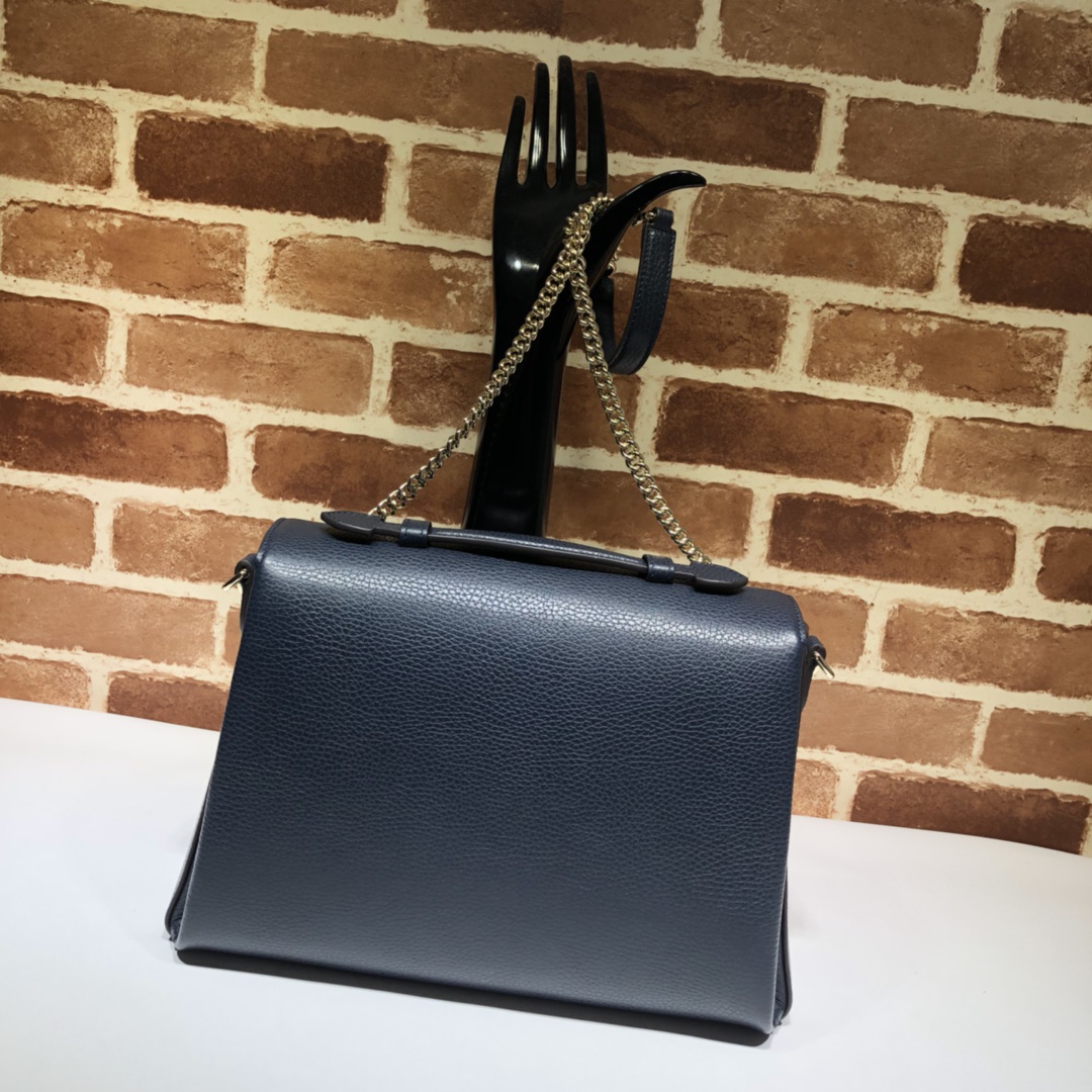 Gvc*1 large interlocking gg shoulder bag dark blue 510306 32 x 20 x 12 cm