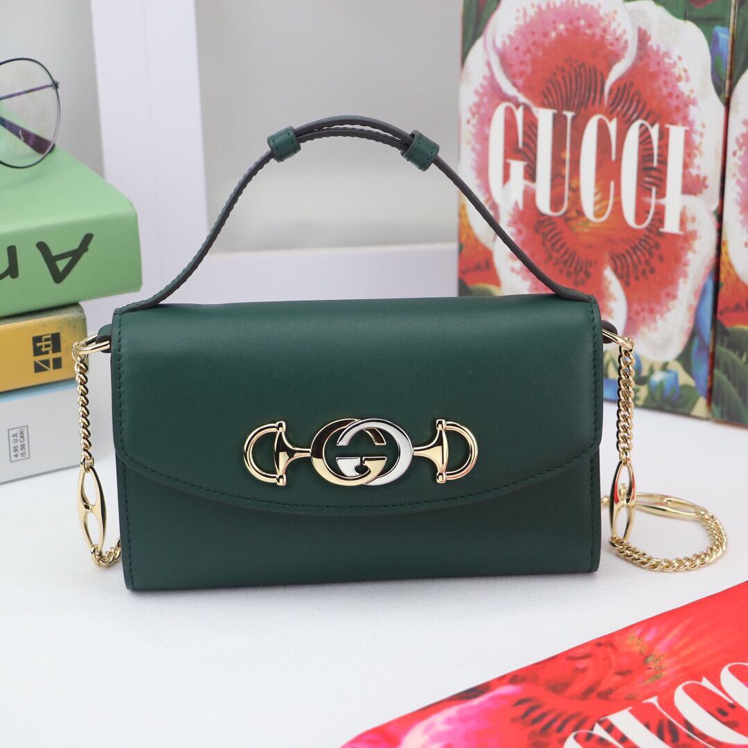 Gvc*1 mini shoulder bag leather green 564718 18.5 x 11 x 3.5 cm