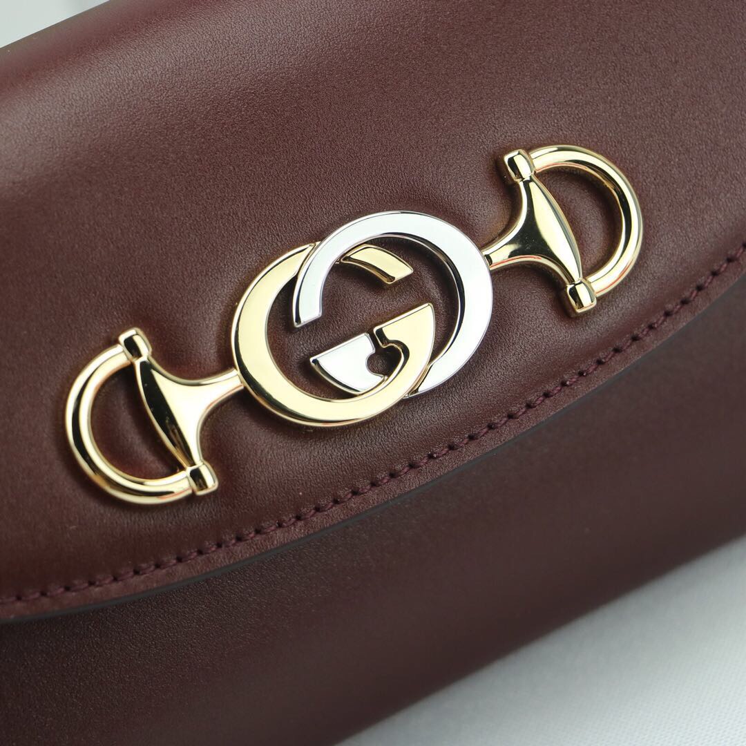 Gvc*1 mini shoulder bag leather burgundy 564718 18.5 x 11 x 3.5 cm